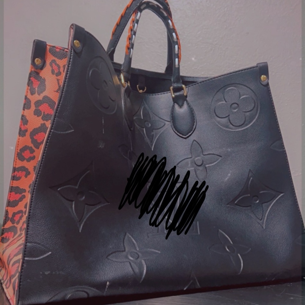 Black and Red Designer Tote Bag